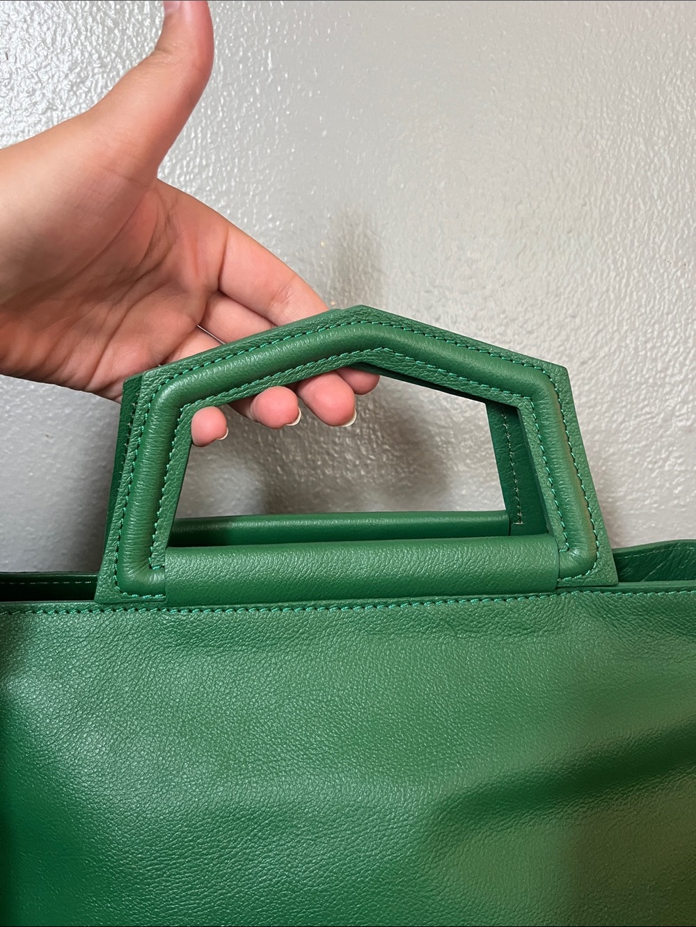 Anna Paola Green Leather hand bag made in Italy - Picture 5 of 12